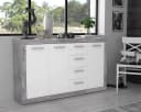 PREISBRECHER Sideboard BACCIO Betonoptik Grau/Weiß Bild 1