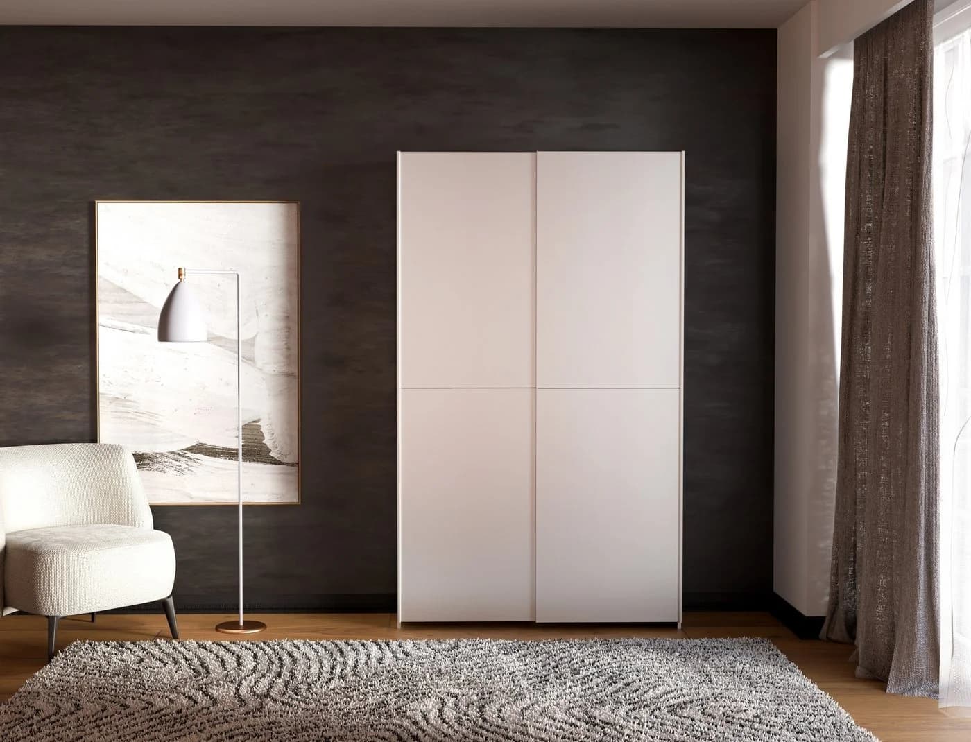PREISBRECHER Schwebetürenschrank HOME NOOK 6 Böden Weiß