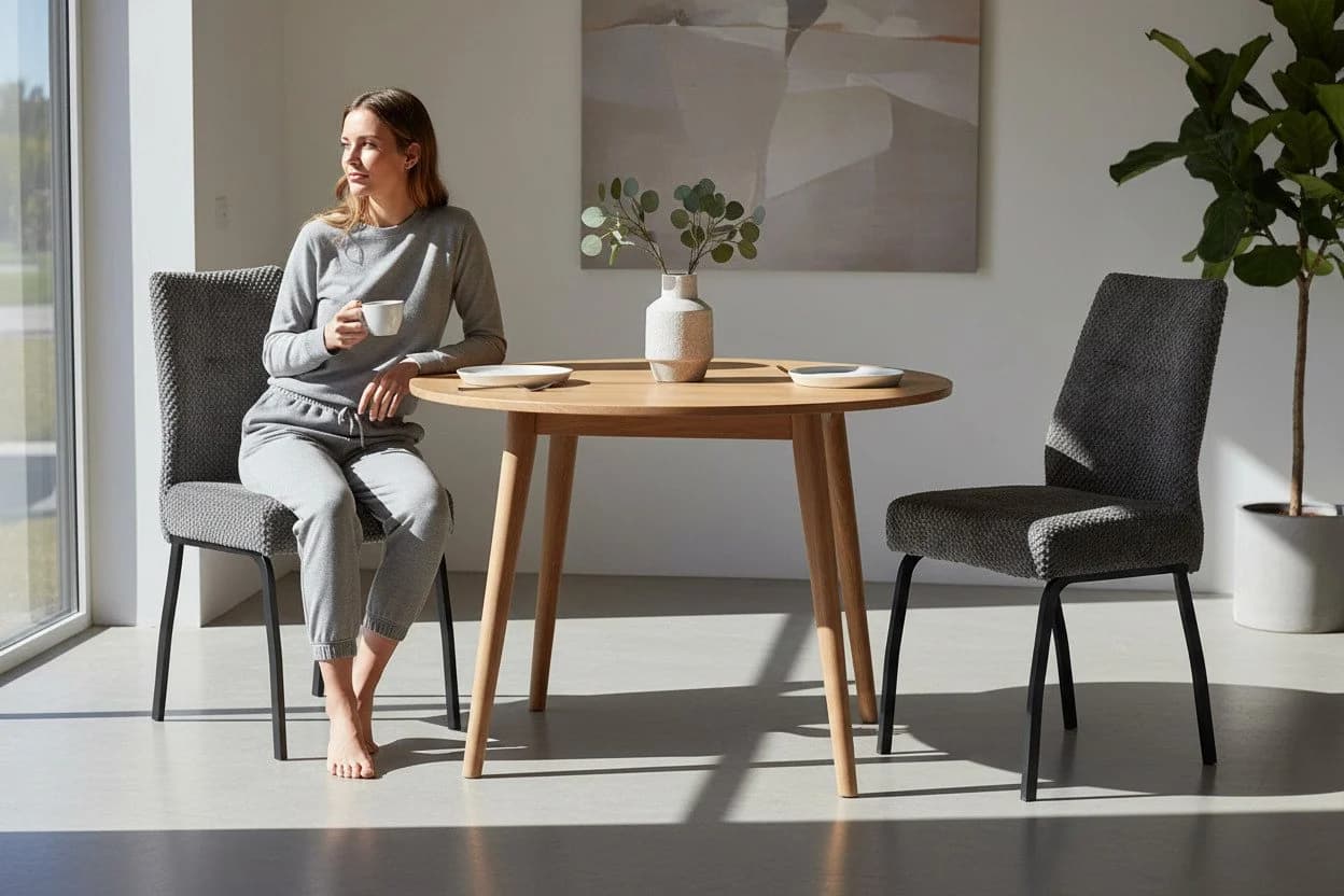 möbelando Esszimmerstuhl Jane 2er Set Federkern grau schwarz