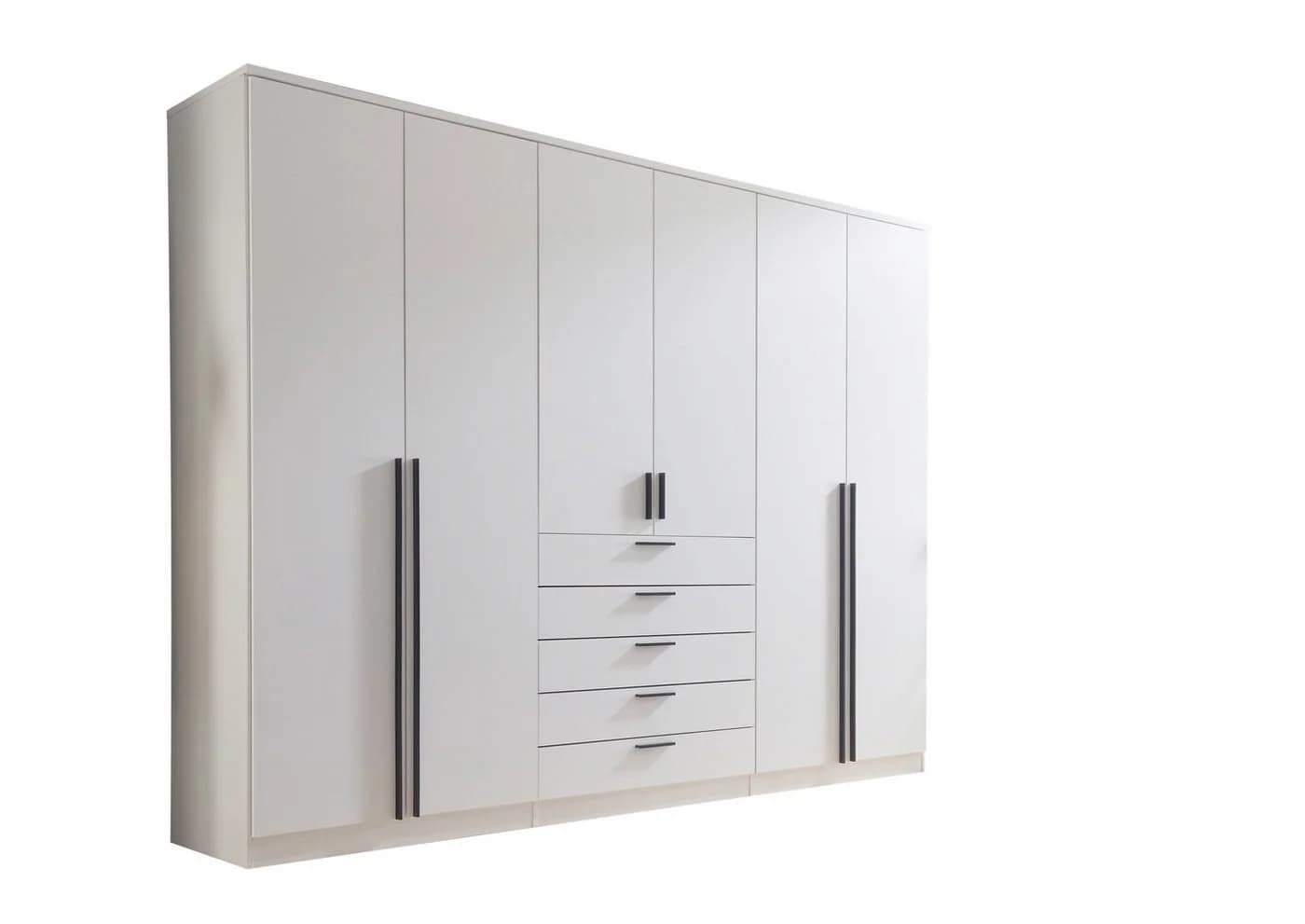 PREISBRECHER Drehtürenschrank Arnis 6 Türen 5 Schubladen Weiß - Bild 2