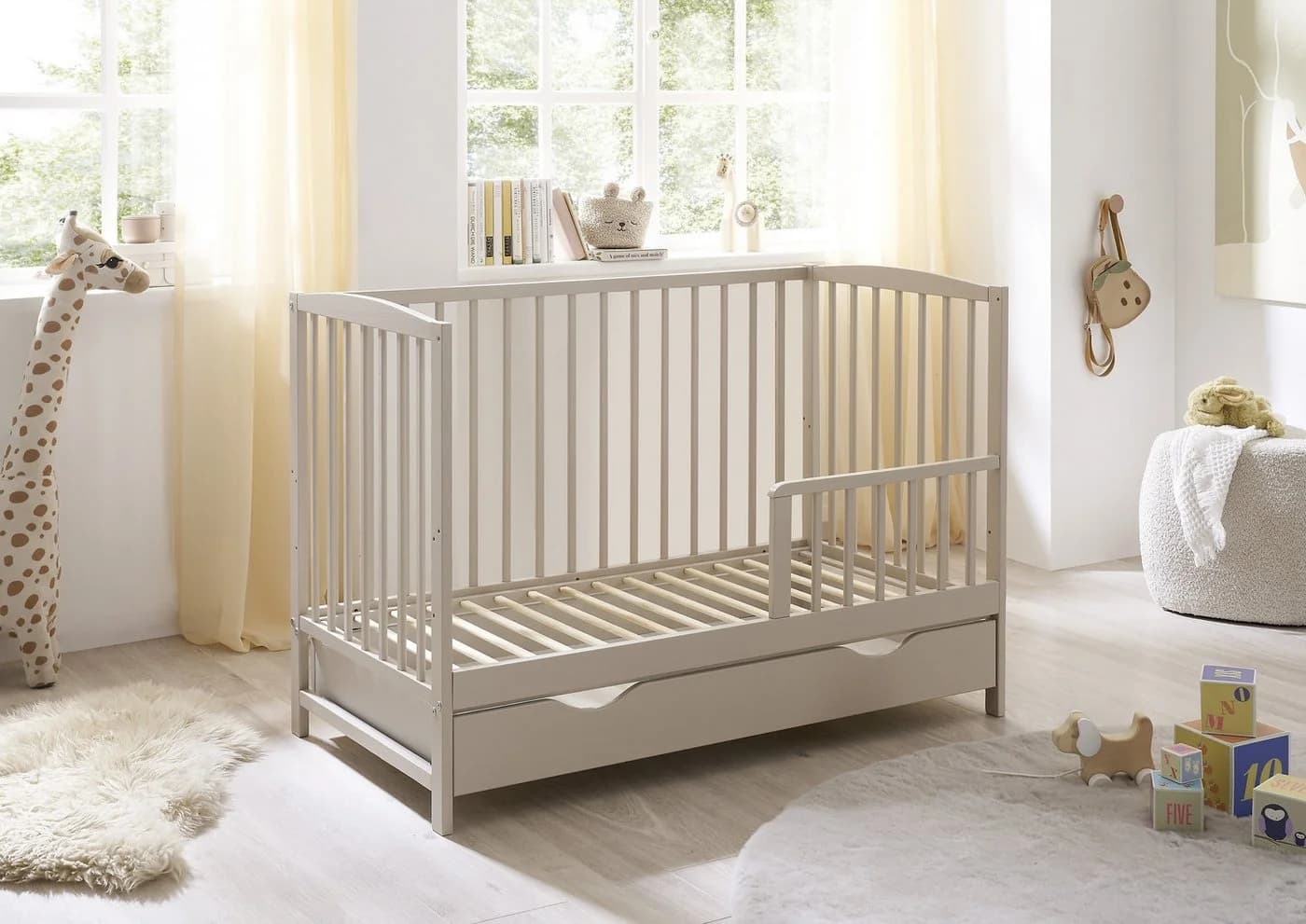 PREISBRECHER Babybett TEFFY Massivholz Kaschmir - Bild 3