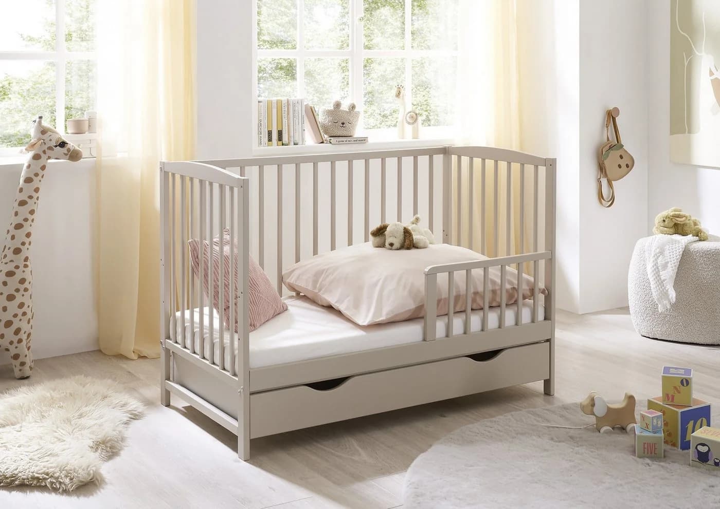 PREISBRECHER Babybett TEFFY Massivholz Kaschmir - Bild 4