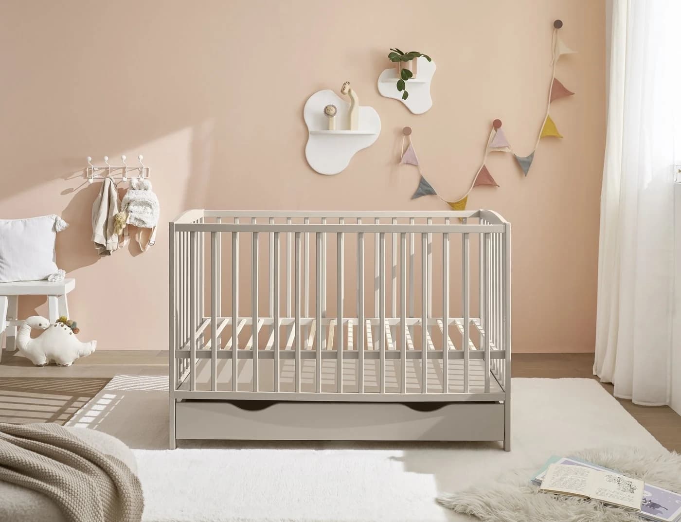 PREISBRECHER Babybett TEFFY Massivholz Kaschmir - Bild 5