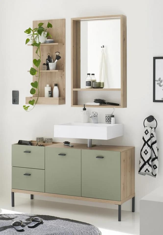 freiraum Badezimmer-Set Coco 3-teilig Asteiche Dekor Pine Green - Bild 2