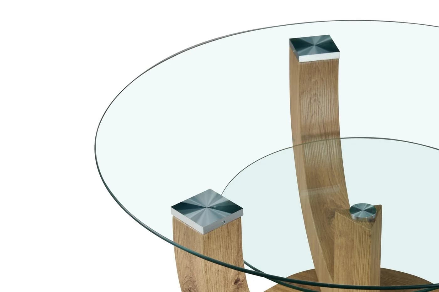 PREISBRECHER Couchtisch Denver Glas Eiche Dekor