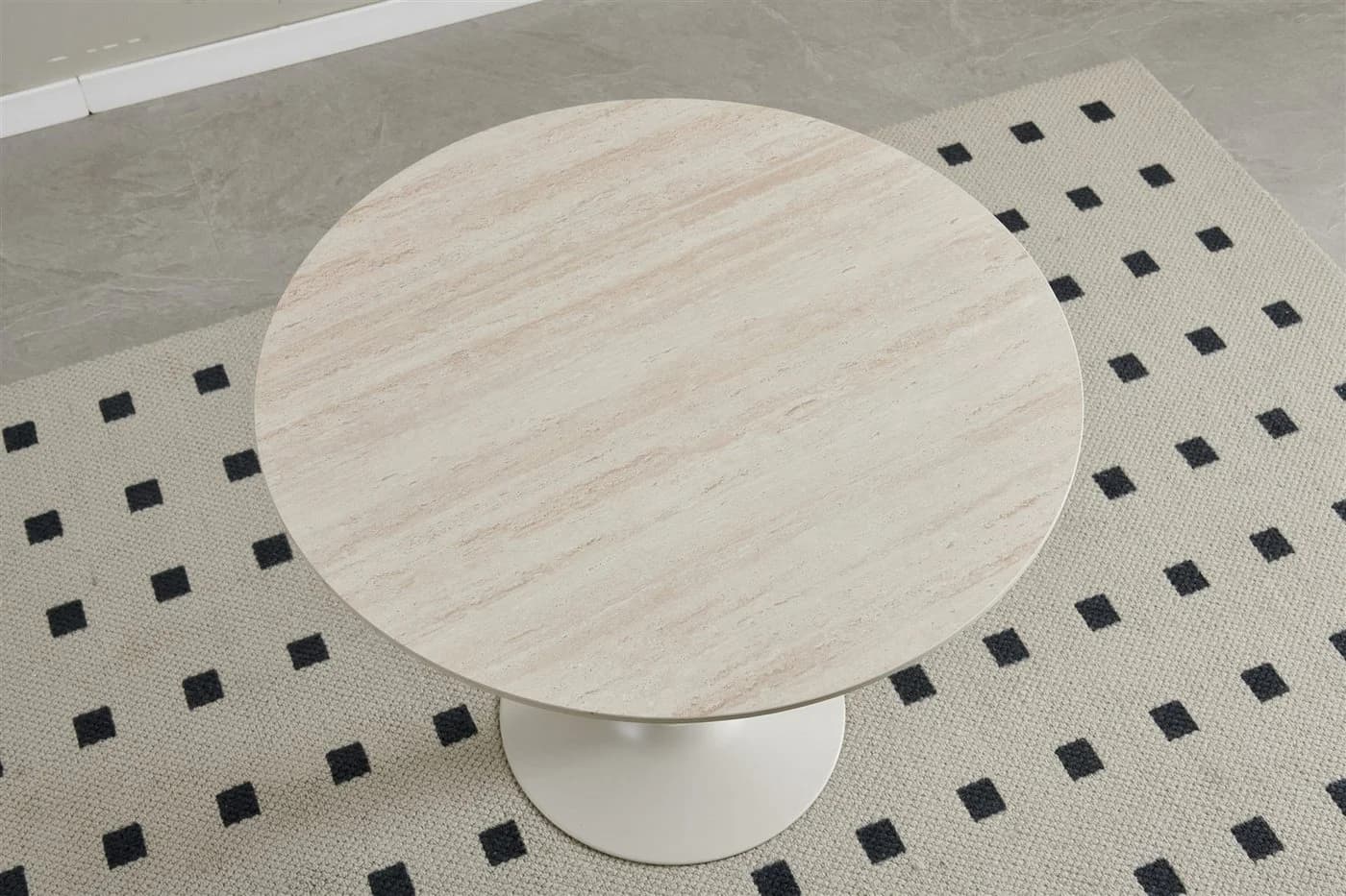 PREISBRECHER Esstisch Josh Keramik Beige Travertin-Optik