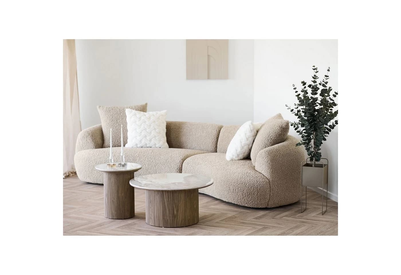 freiraum Couchtisch Athens Weiß/Braun Keramik MDF