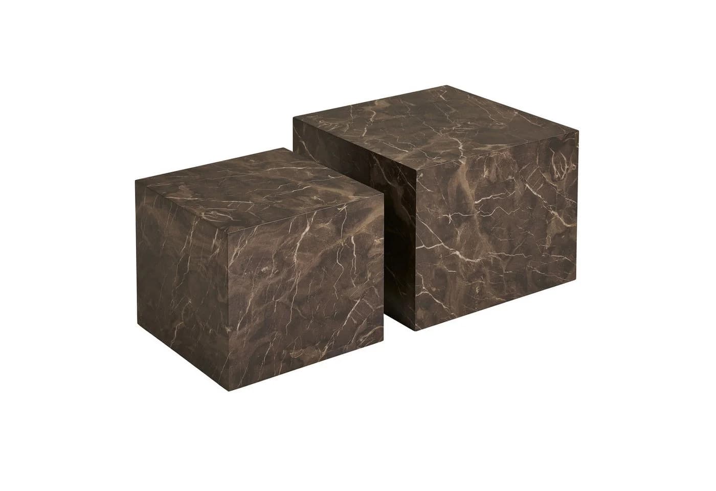 freiraum Satztisch Prague 2-teilig Braun Marmoroptik MDF - Bild 2