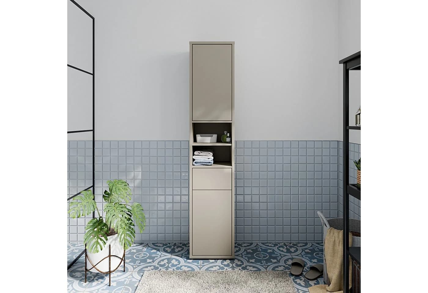 PREISBRECHER Seitenschrank ALICE SPRINGS Taupe Modern