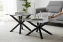 möbelando Couchtisch Janin 2er-Set Keramik Steinoptik Grau Schwarz Bild 3