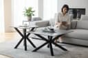 möbelando Couchtisch Janin 2er-Set Keramik Steinoptik Grau Schwarz Bild 4