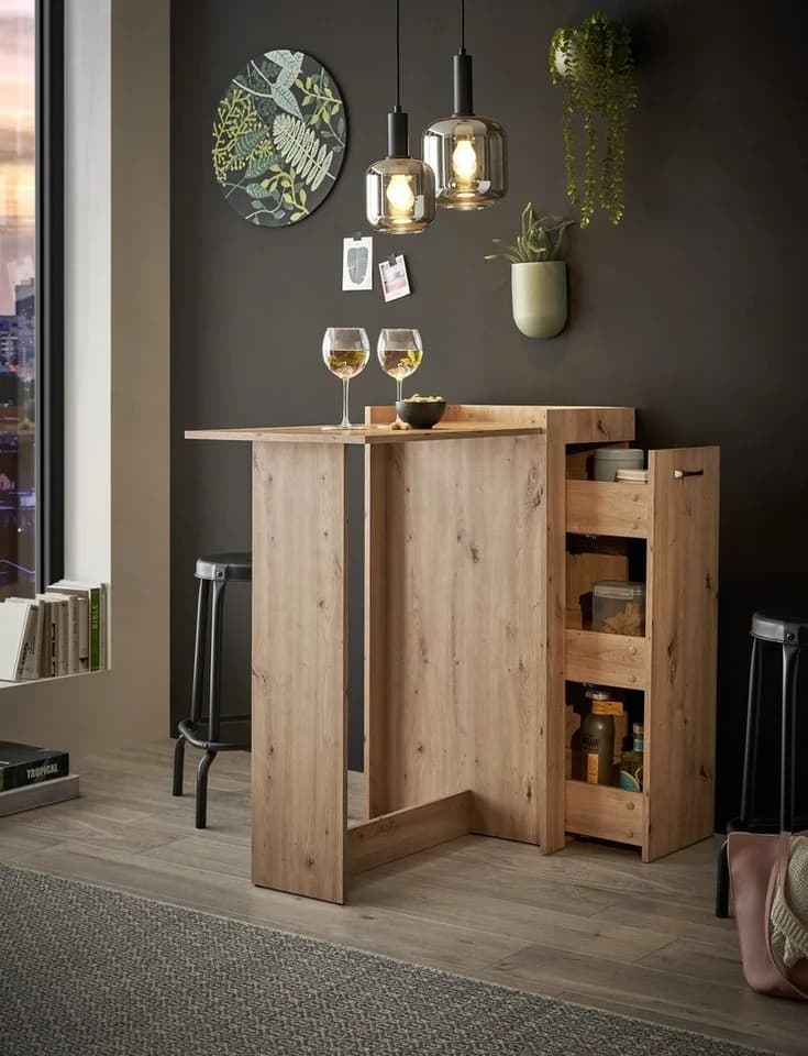 möbelando Bartisch Anett Artisan Eiche Apotheker-Schrank - Bild 2