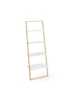 freiraum Badregal Leiter Bambus Weiß 4 Ablagen Bild 1
