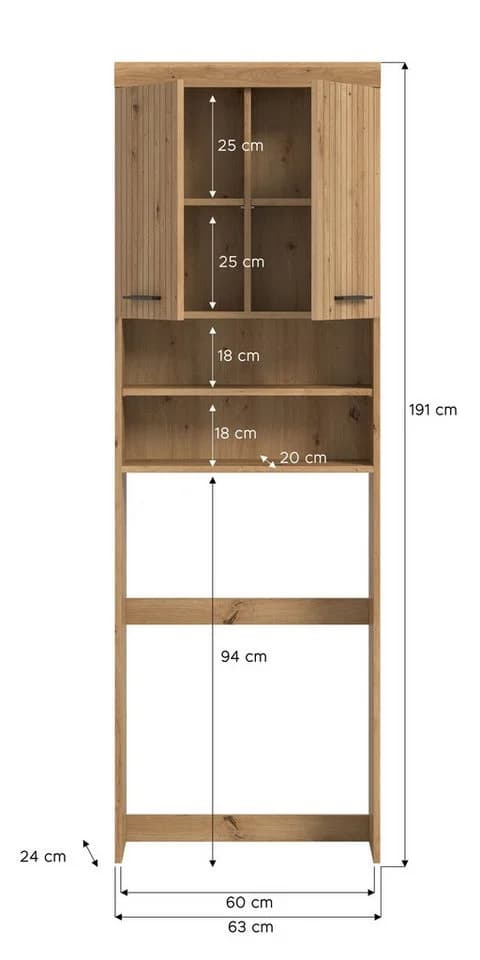 freiraum Waschmaschinenumbauschrank Scout Artisan Eiche Dekor - Bild 4