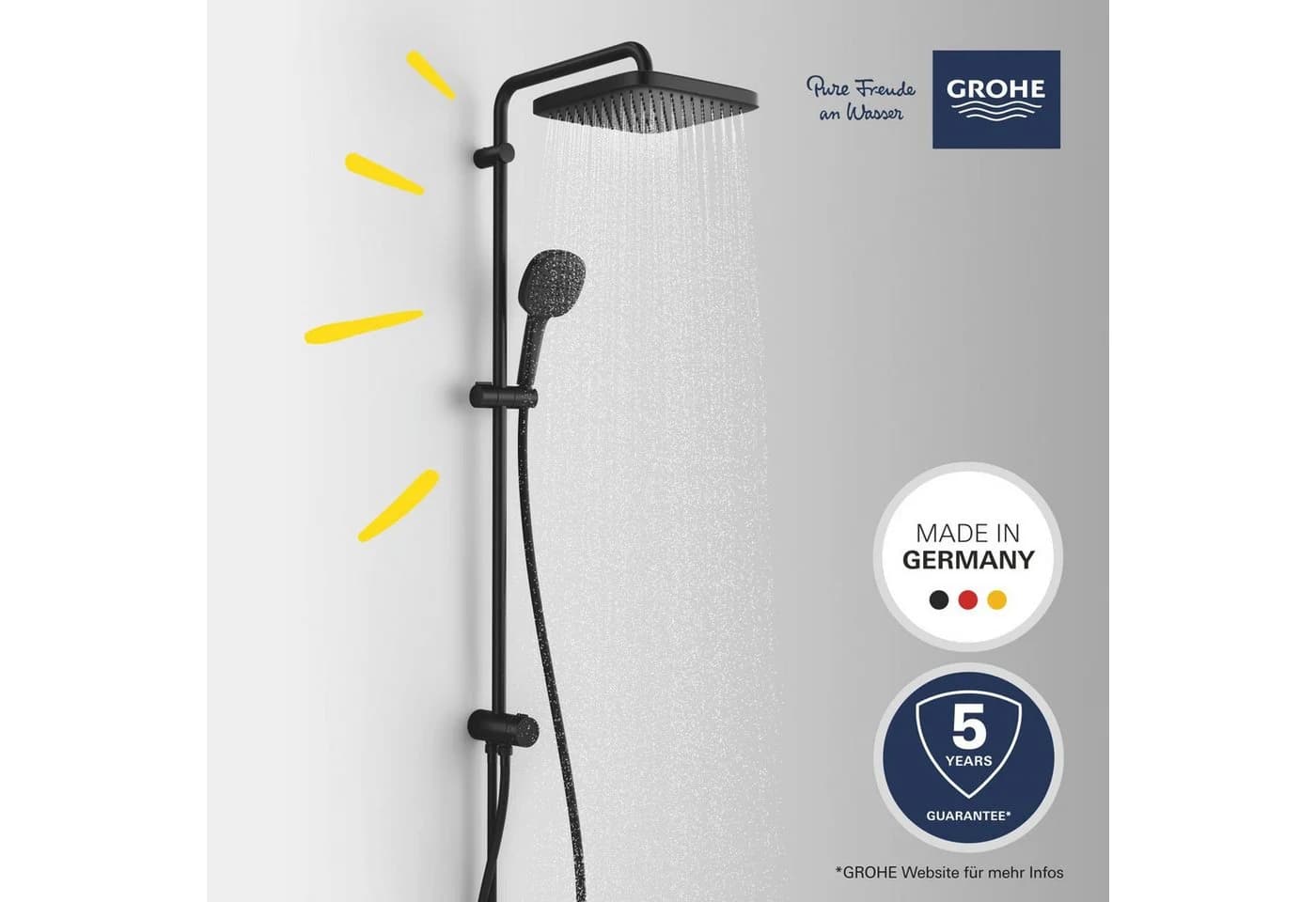 Grohe Duschsystem Vitalio Comfort 250 Flex Schwarz Matt - Bild 3
