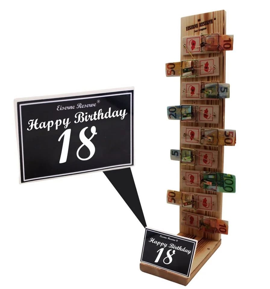 Eiserne Reserve Geschenkbox Happy Birthday 18 - Mausefalle Deluxe Gelb - Bild 2