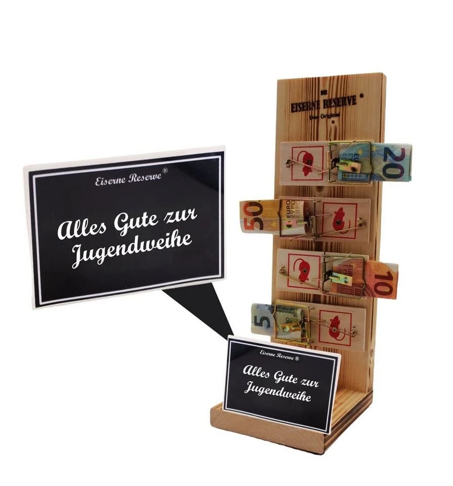 Eiserne Reserve® Geschenkbox Jugendweihe Mausefalle Holz Braun - Bild 2