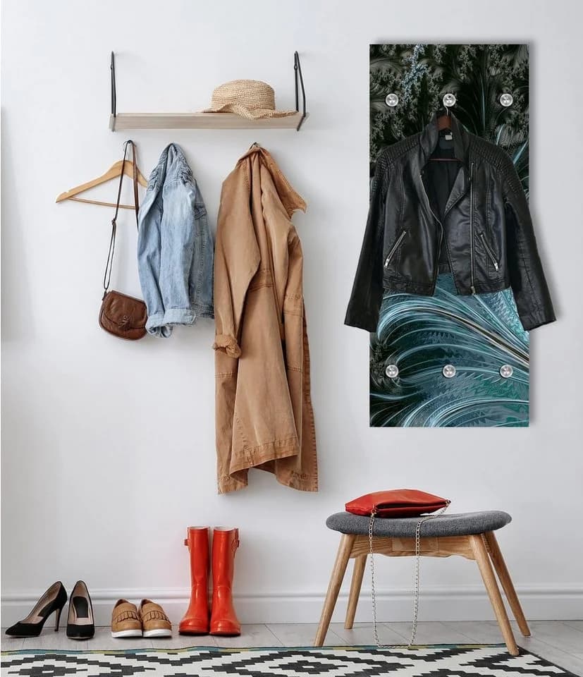 queence Wandgarderobe Fusion Acrylglas Federn Rose
