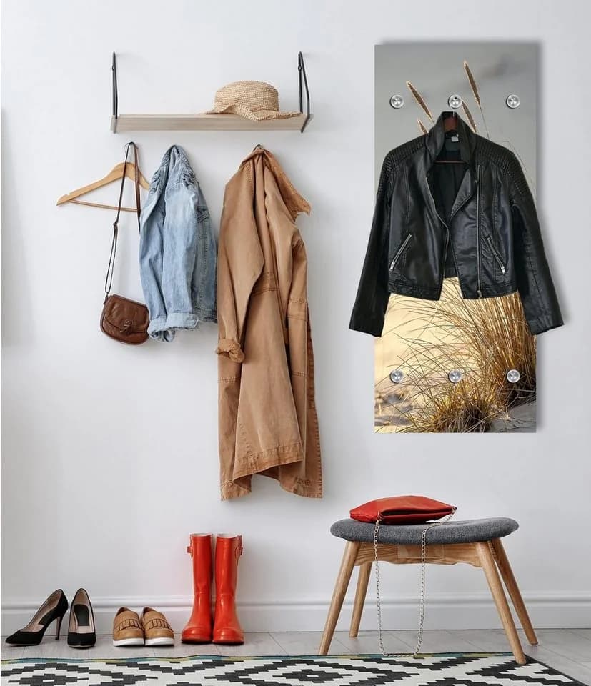 queence Wandgarderobe Strand Dünen Sträucher Acrylglas Bunt