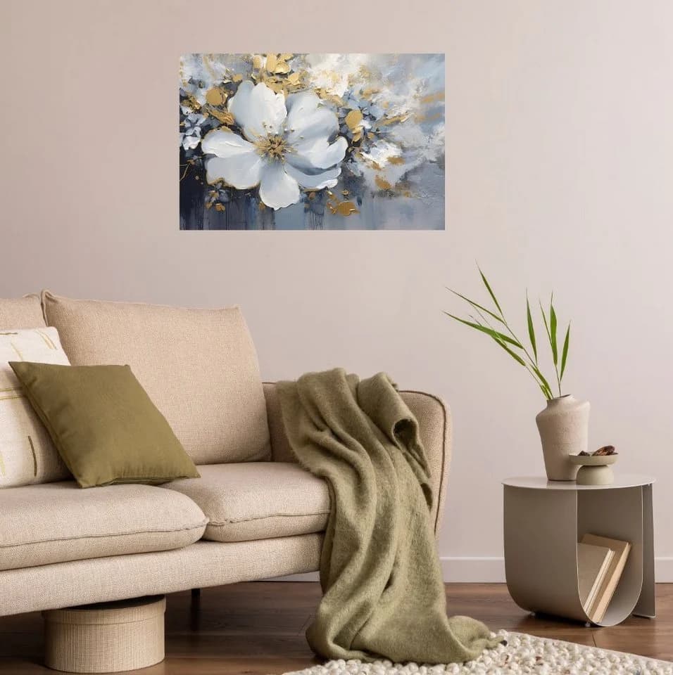 queence Wandbild Golden Flower Selbstklebend Gold Blume