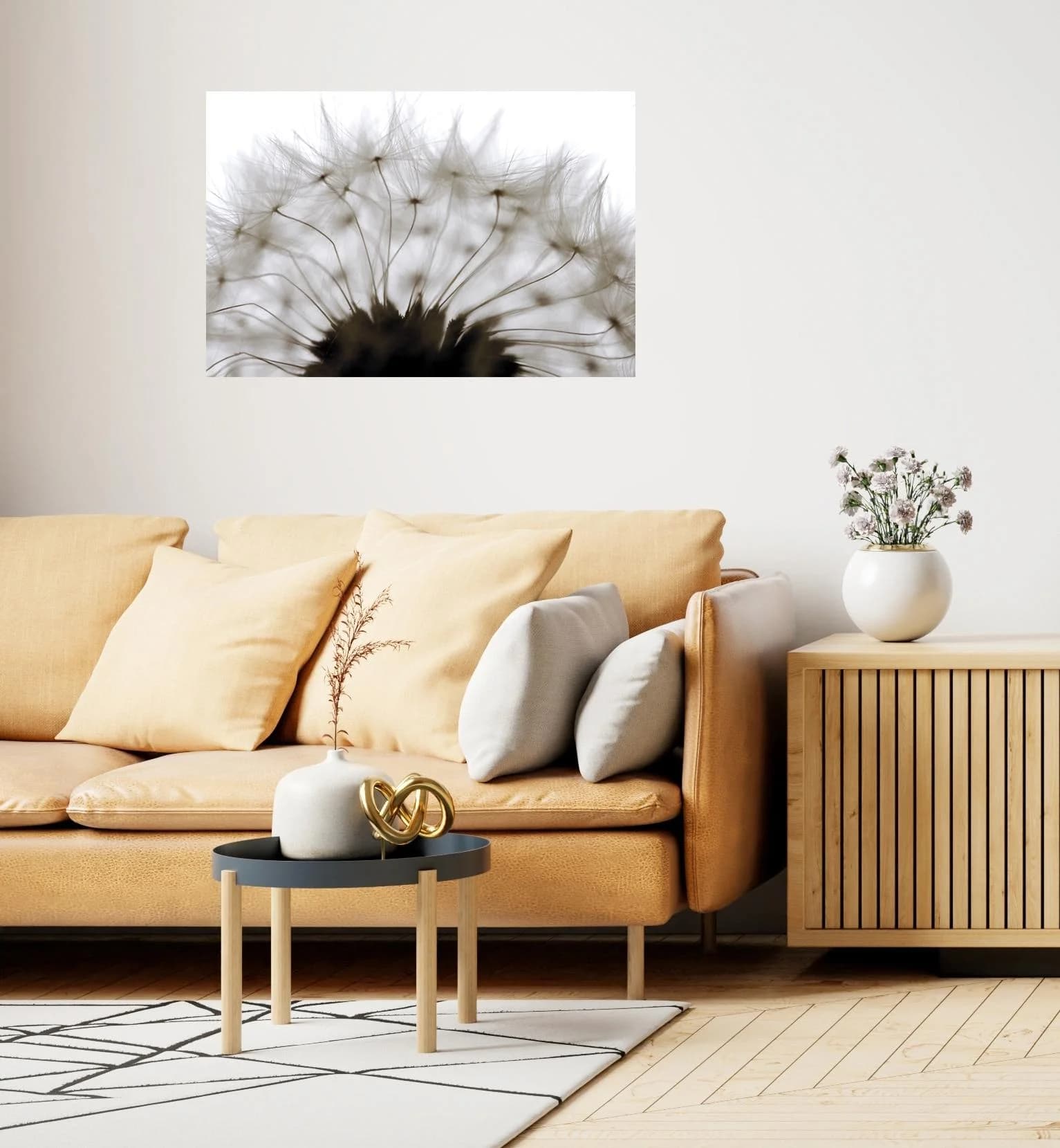 QUEENCE Wandsticker Pusteblume Weiß Selbstklebend