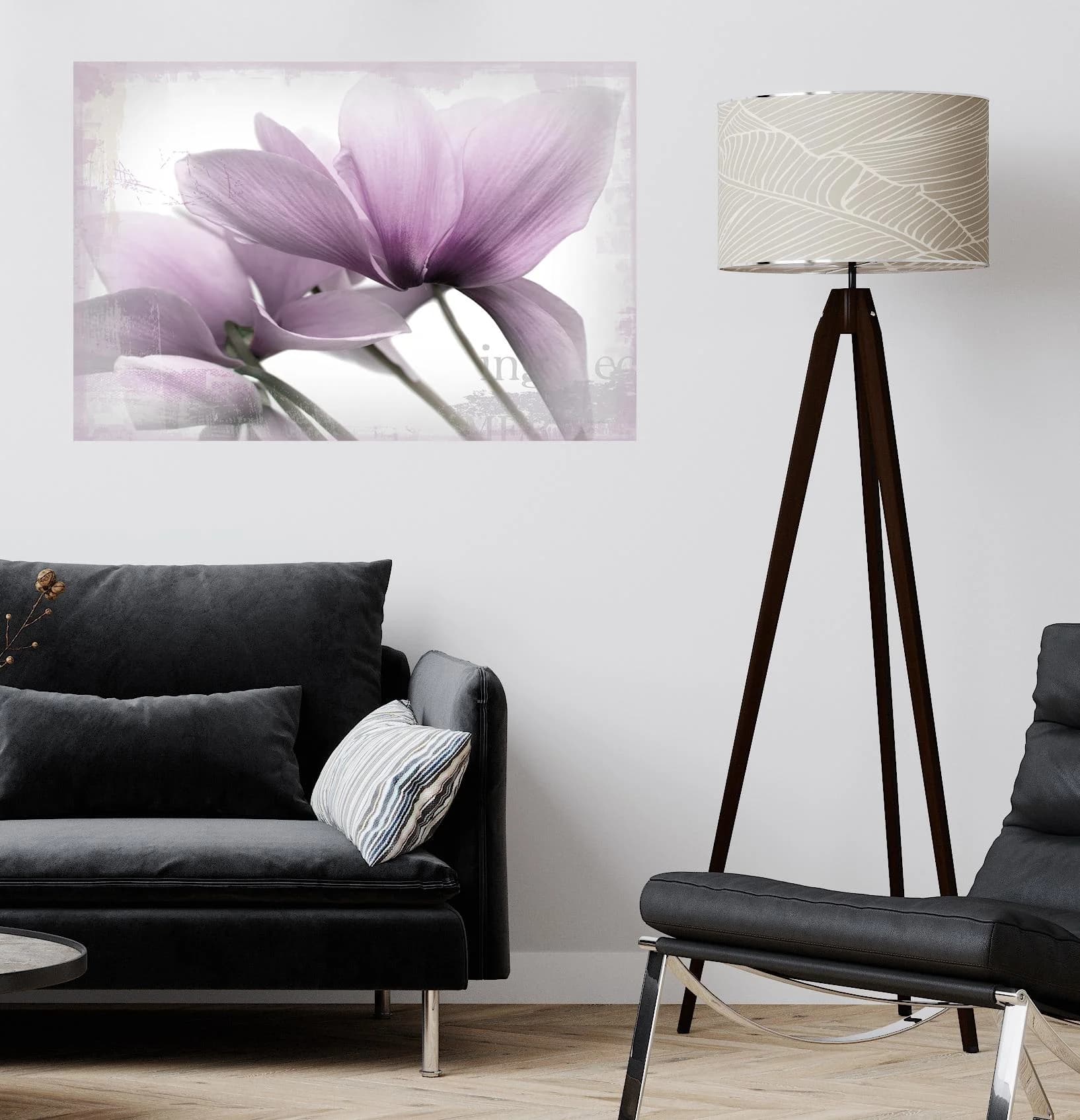 QUEENCE Wandsticker Dani Lila Blumen Wandtattoo Selbstklebend