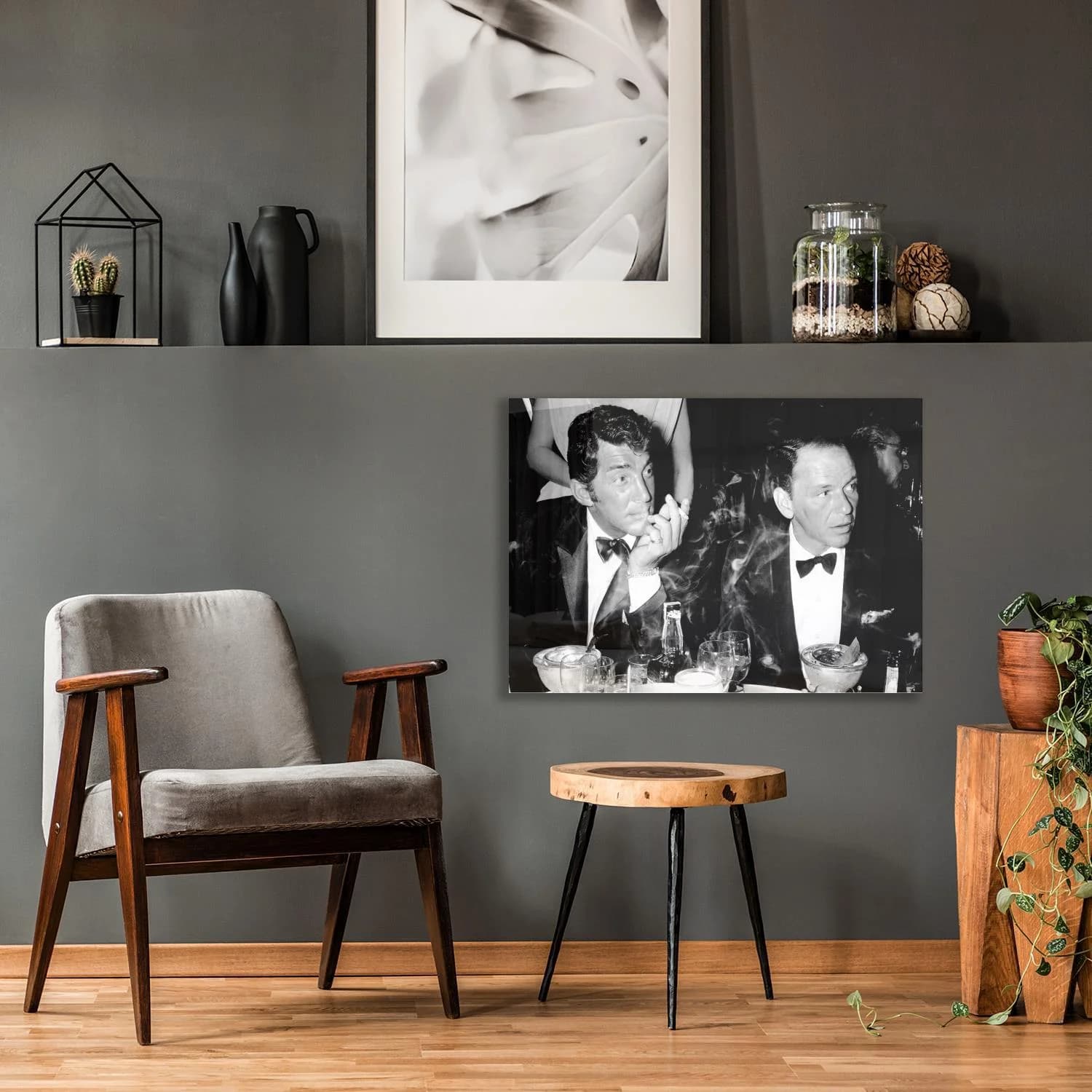 QUEENCE Acrylglasbild Dean & Frank Grau Schwarz-Weiß