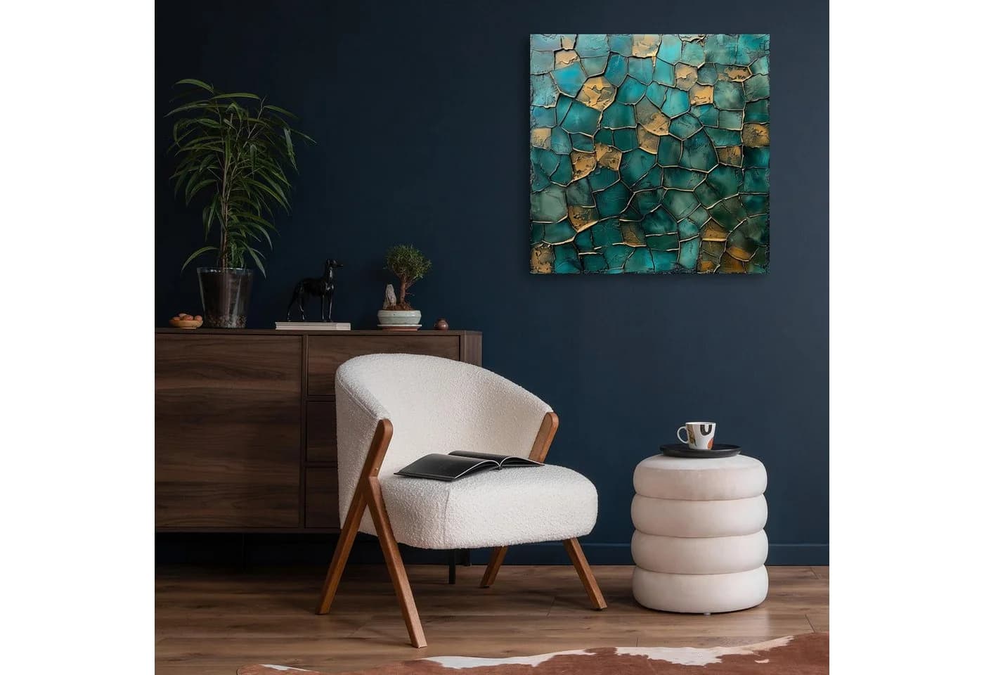 queence Acrylglasbild Mosaik in Türkis, Abstrakt, Fine Art-Print in Galeriequalität - Bild 3