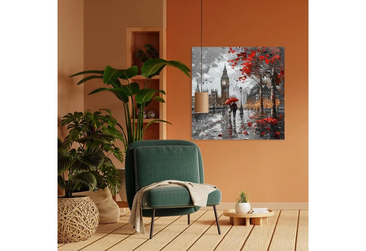 QUEENCE Leinwandbild Big Ben im Herbst 60x60 cm - Bild 2