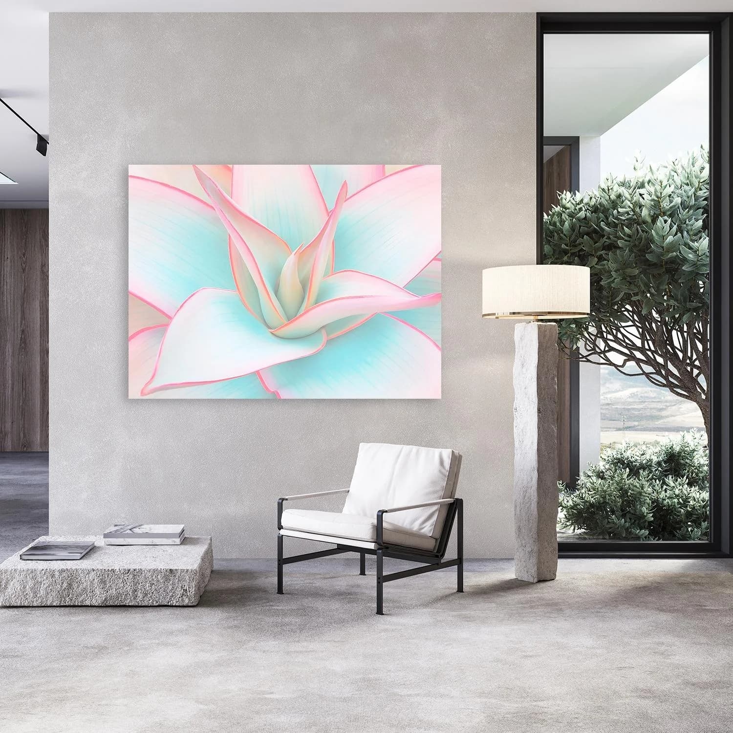 Acrylglasbild QUEENCE "Blüte in Pastelltönen" Freischwebend 150x100 cm