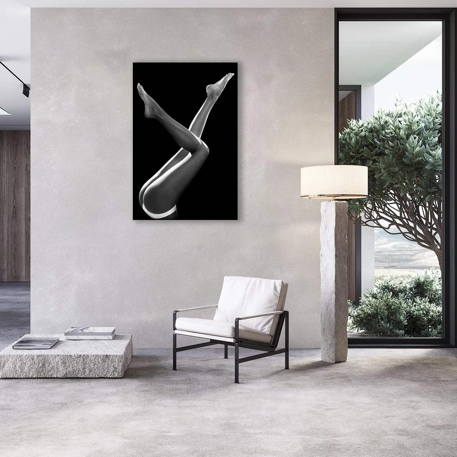 QUEENCE Verführerische Frauenbeine Wandbild 100x150cm Alu-Dibond