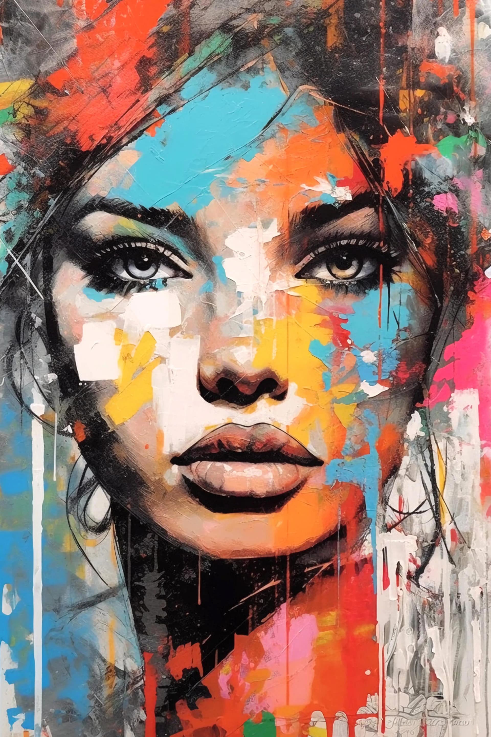 Leinwandbild Female Popart Leinen 40x60cm