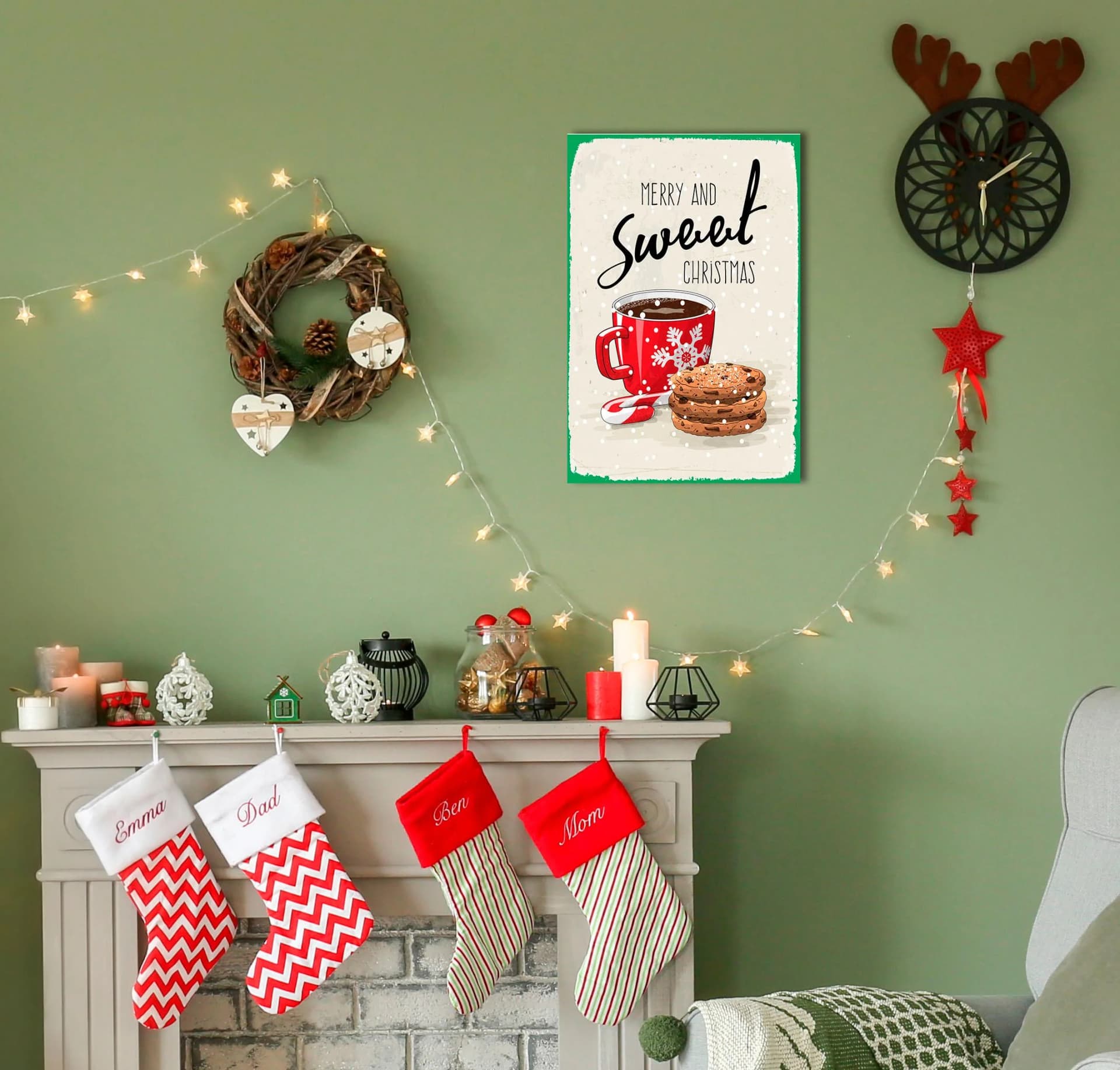 queence Metallbild Sweet Christmas, Schriftzug, Stahl