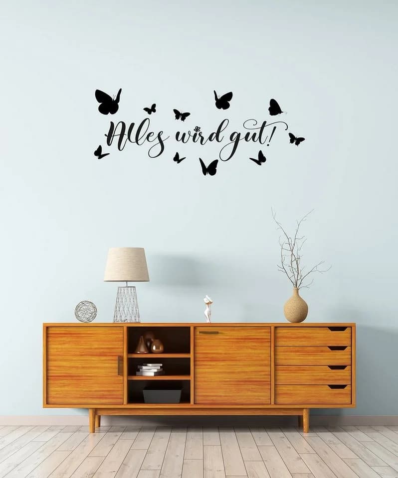 HOME AFFAIRE Wandtattoo Alles wird gut - Schmetterlinge Schwarz - Bild 2