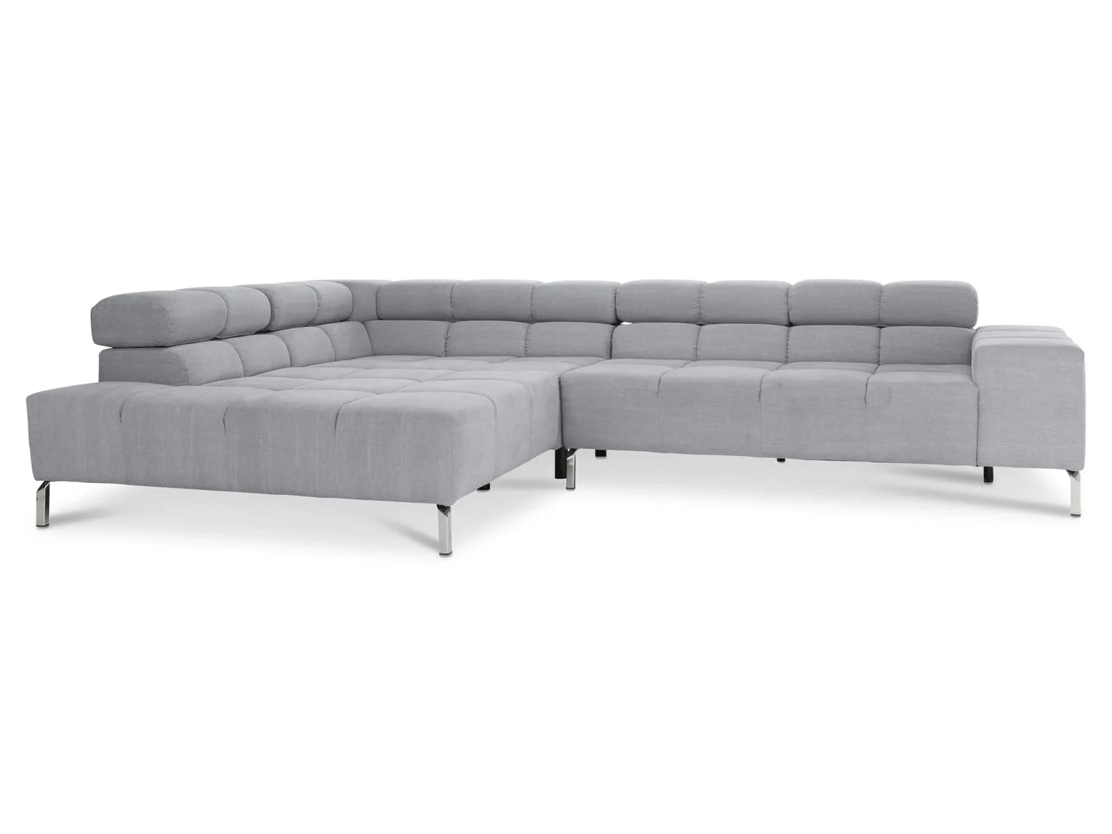 Polsterecke CATELYN von Loft mit Vintage-Stoffbezug und Chromfüßen
