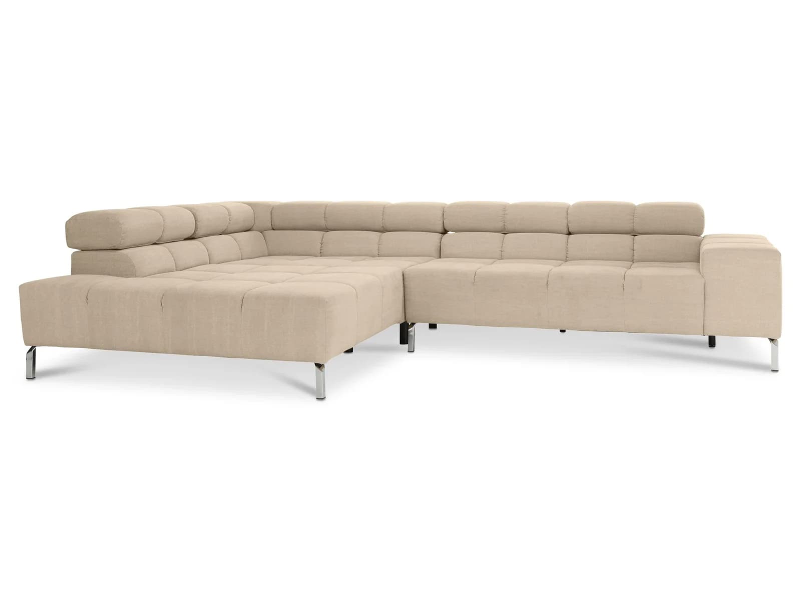 Polsterecke CATELYN von Loft mit Stoff Vintage Bezug und Chromfuß