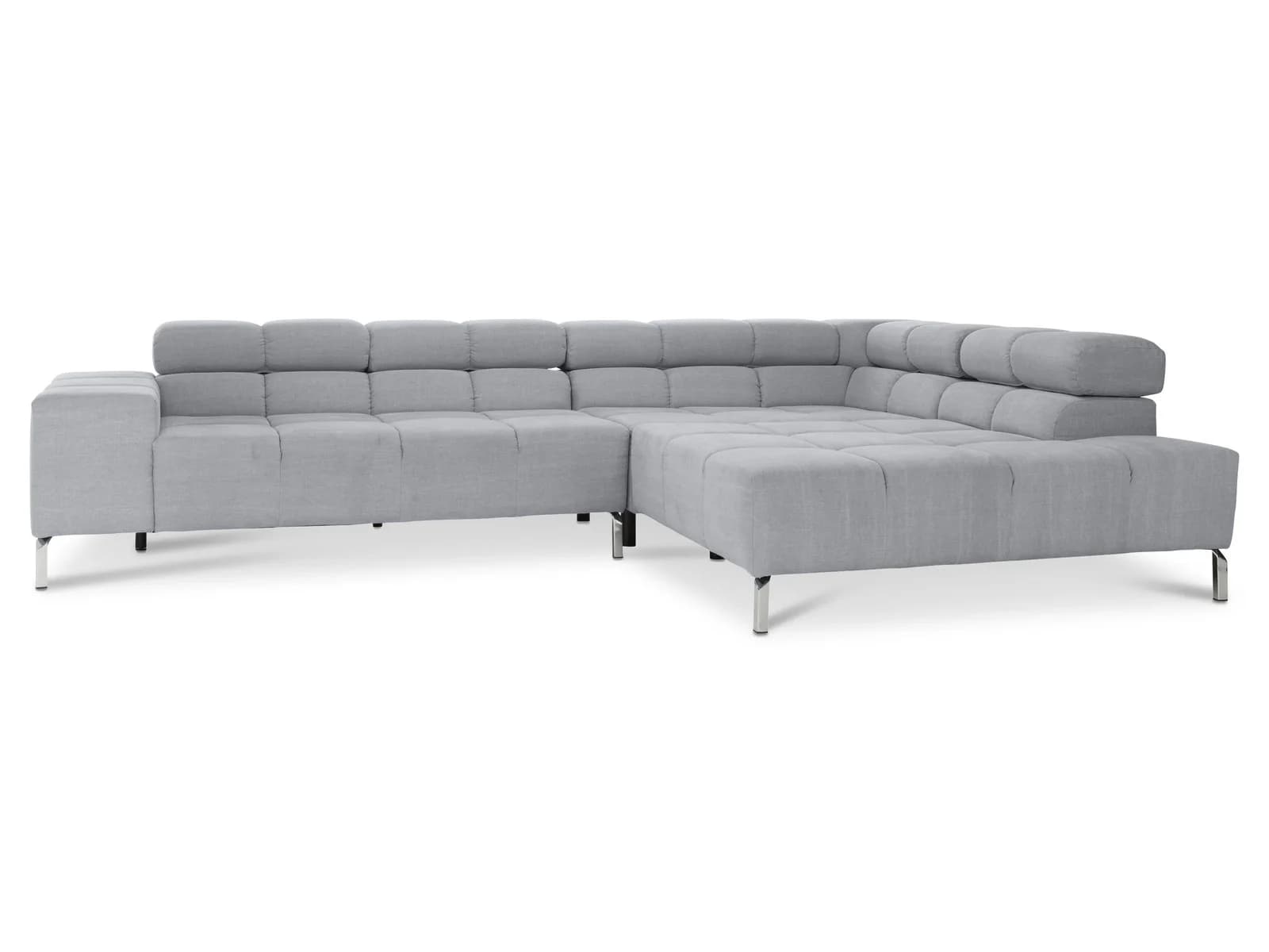 Polsterecke CATELYN von Loft mit Vintage-Stoffbezug und Chromfüßen