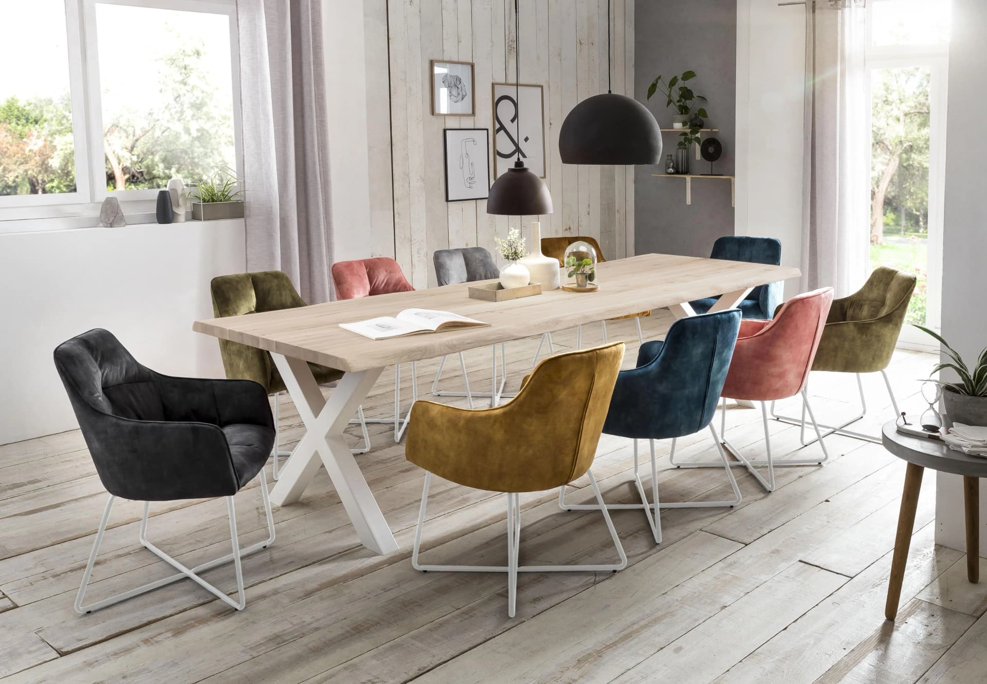 HOME AFFAIRE Esstisch Tristan Weiß Wildeiche Massivholz