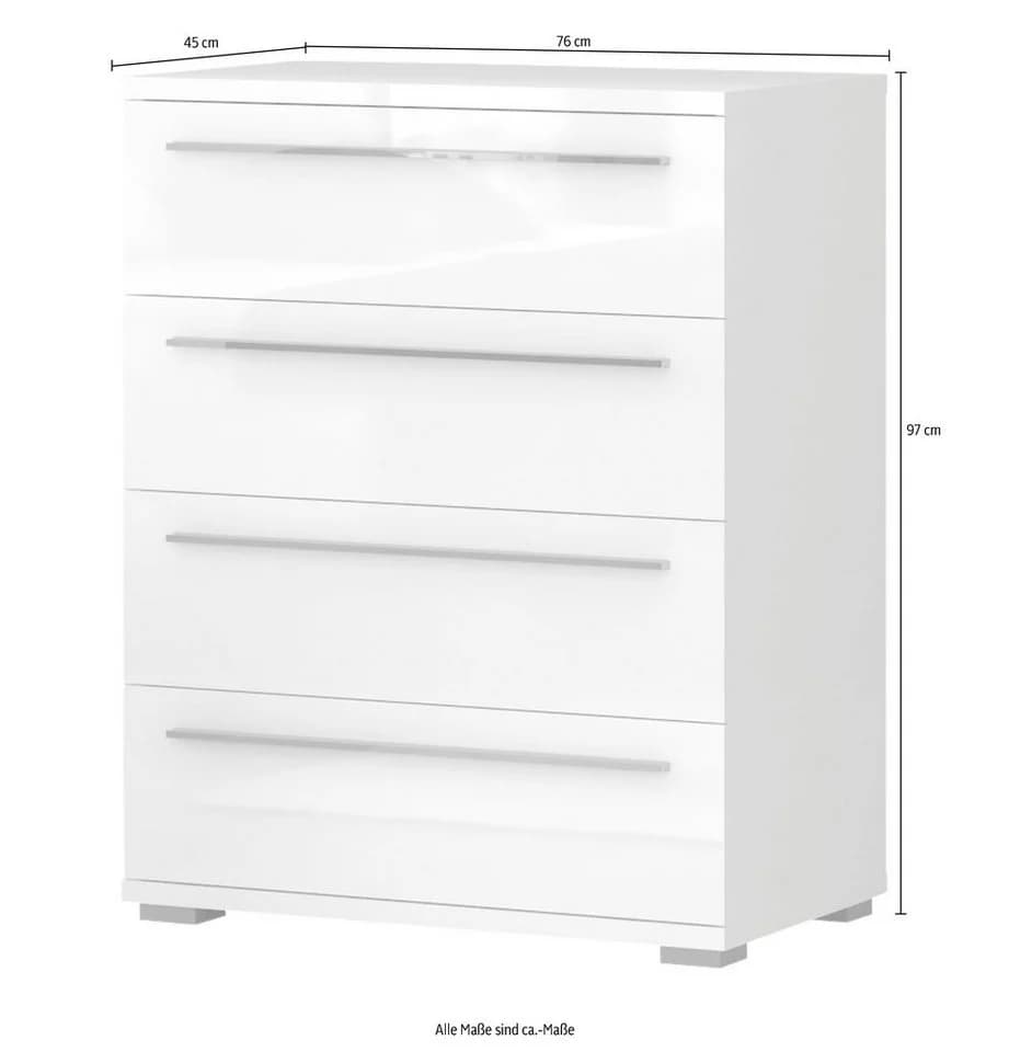 OTTO HOME Piano Schubkastenkommode weiß hochglänzend mit Soft-Close - Bild 3