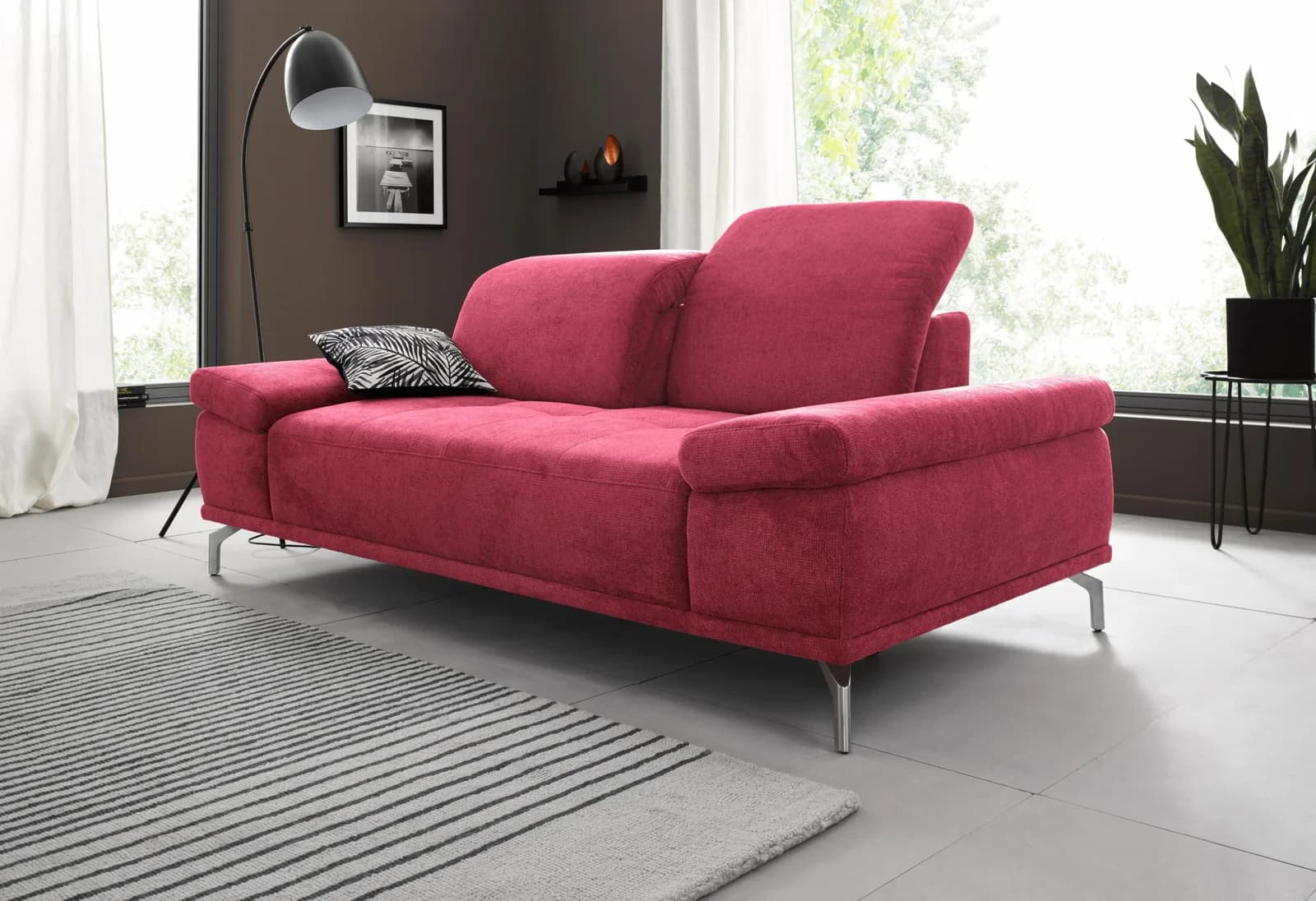 HOME AFFAIRE Caluna 2-Sitzer Sofa lila Vintage-Optik mit Verstellfunktion