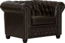 HOME AFFAIRE Chesterfield-Sessel Rysum Dunkelbraun Microfaser Lederoptik Bild 1