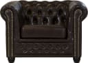 HOME AFFAIRE Chesterfield-Sessel Rysum Dunkelbraun Microfaser Lederoptik Bild 3