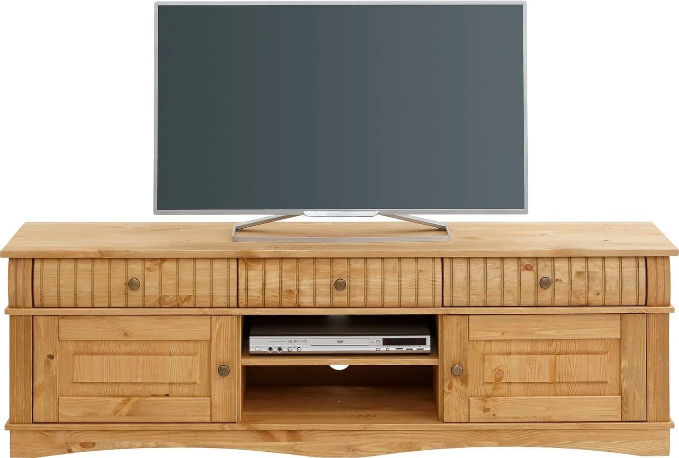OTTO home Lowboard Teresa Massivholz Landhausstil Beige - Bild 4