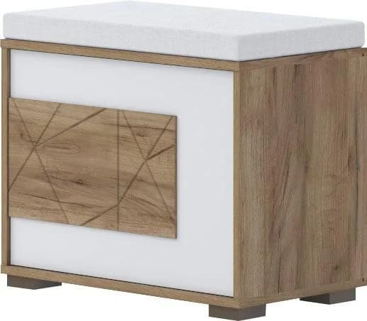 OTTO HOME Schuhbank Stela Weiß/Nussbaum mit Sitzkissen