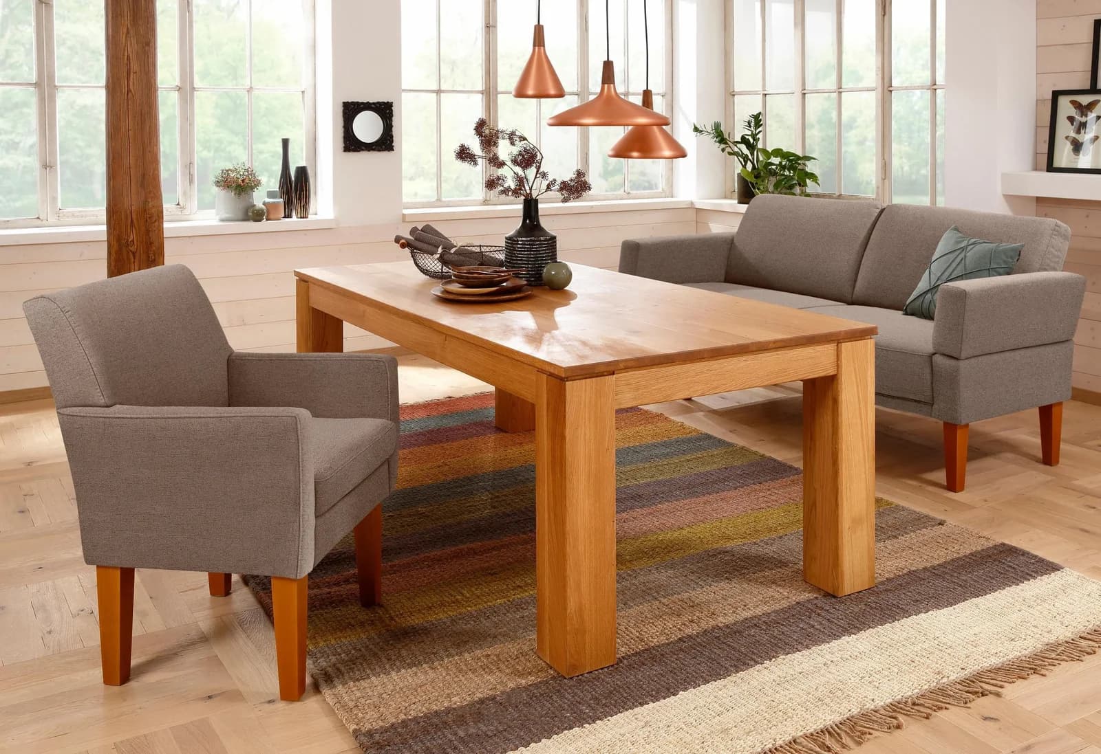 Home Affaire Sofa Fehmarn Beige Strukturstoff 170cm
