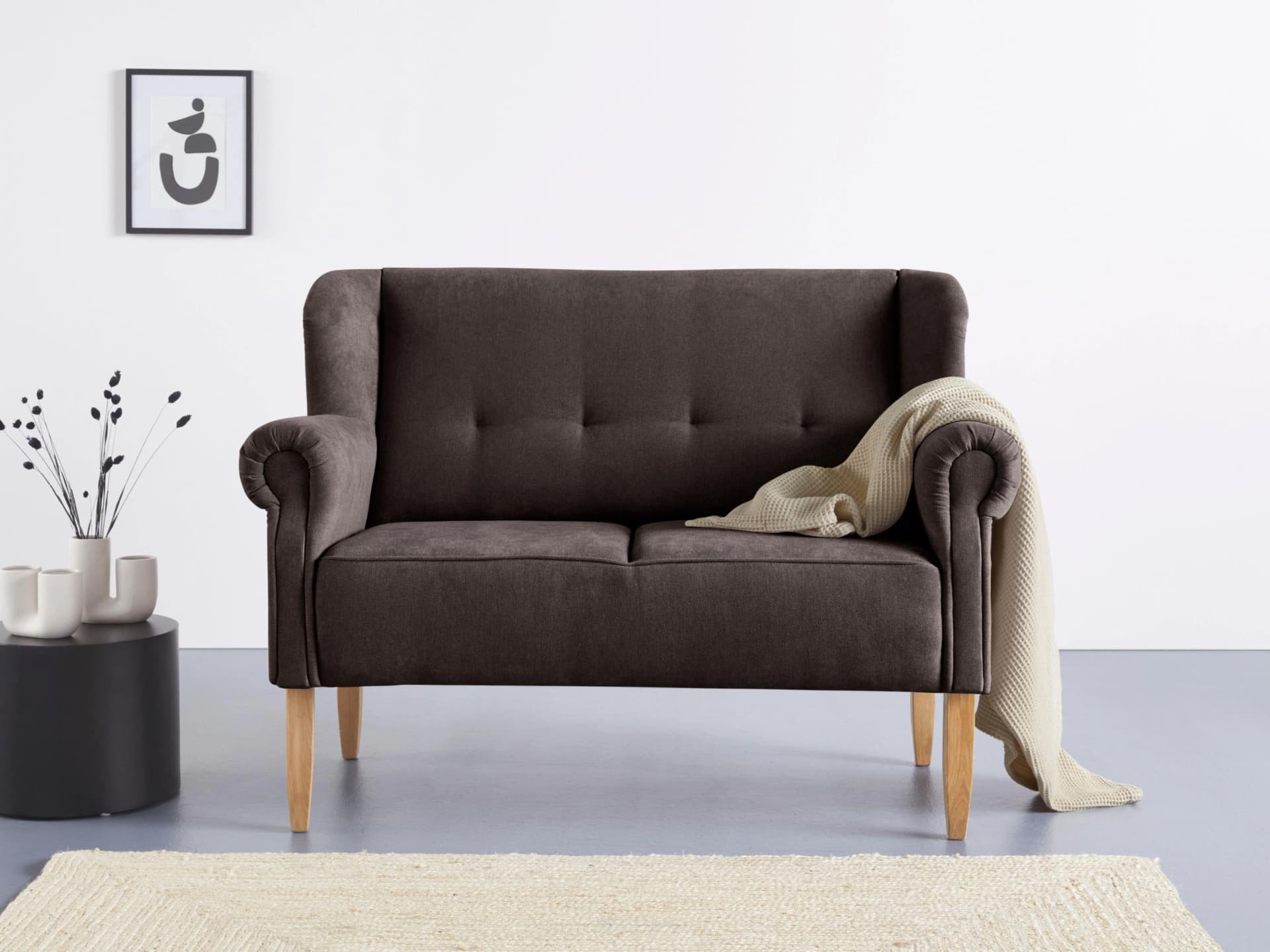 HOME AFFAIRE Küchensofa Moro Dunkelbraun Microfaser 2-Sitzer