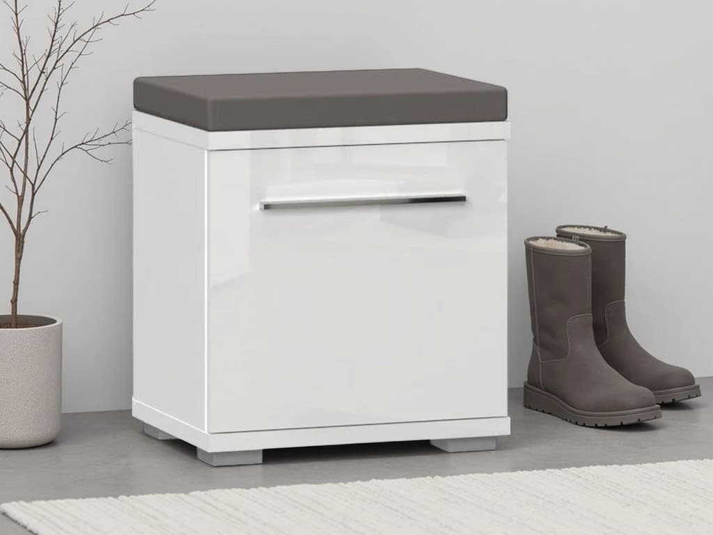 OTTO HOME Piano Schuhbank Weiß Hochglanz mit Sitzbank - Bild 2
