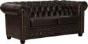HOME AFFAIRE Chesterfield-Sofa Rysum Dunkelbraun Microfaser Lederoptik Bild 3