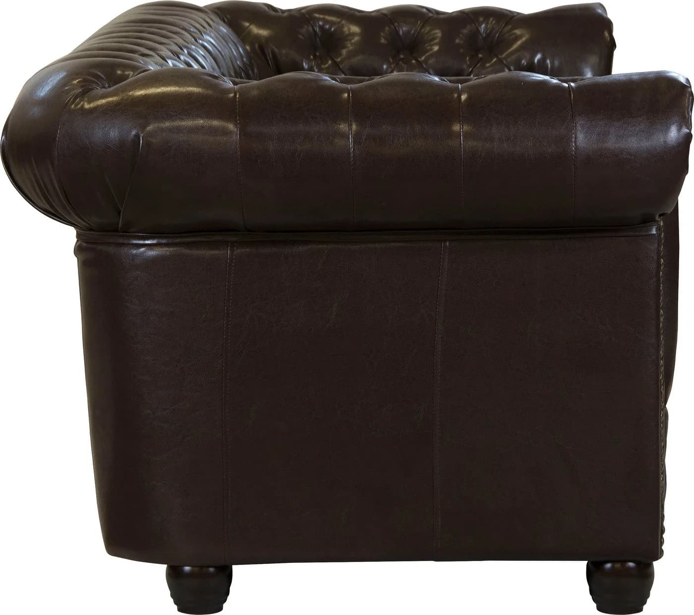 HOME AFFAIRE Chesterfield-Sofa Rysum Dunkelbraun Microfaser Lederoptik - Bild 5