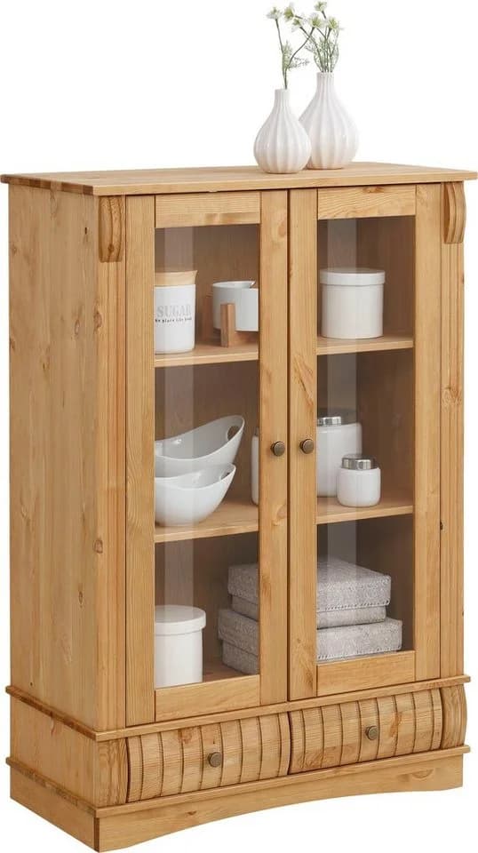 OTTO HOME Teresa Highboard Vitrine Landhaus Stil Geölt - Bild 5